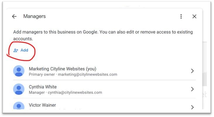 Adding Owner to GMB Managers